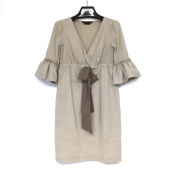 BCBG MAXAZRIA Sand Stripe Bell Sleeve Dress XXS - Picture 10 of 13